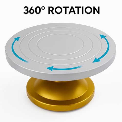 IRSTBL - 12" Banding Wheel for Pottery – Heavy Duty Plastic Pottery Turntable & Sculpting Wheel with Steel Bearings, Anti-Slip Base and 8-Piece Clay Tool Set