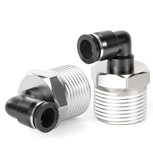 TAILONZ 6mm x 1/2" NPT Push to Connect Elbow Fitting 10Pcs - size: 0.236" OD 1/2" MNPT