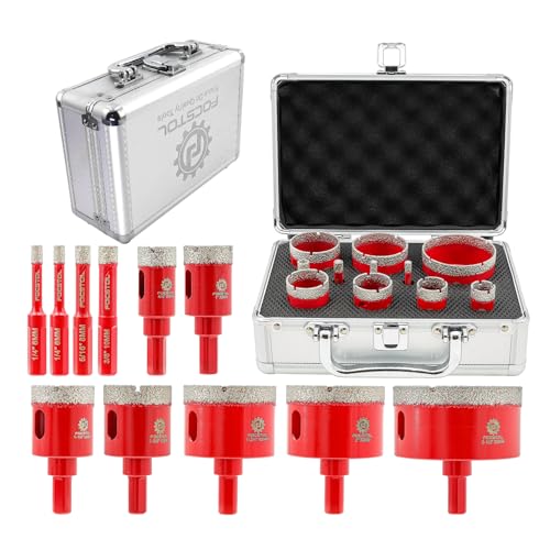 FOCSTOL Diamond Drill Bits Set 11PCS, 1/4"-2-1/2" Tile Hole Saw Kit - size: KIT7