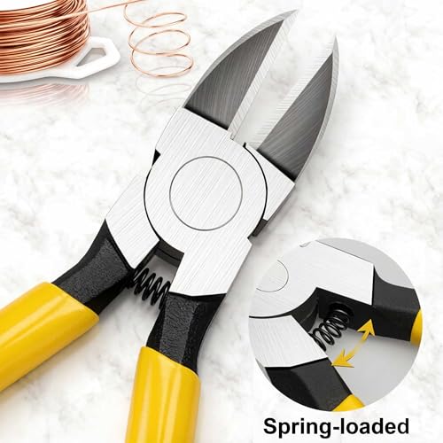 Hanpex 6in. Wire Cutters Set, Ultra Sharp Small Side Cutter Clippers with Spring Loaded, Flush Cutting Pliers, Diagonal Cutting Plier for Jewelry Making, Crafting, Electrical, 2 Pack - style: 6inch 2Pcs Pliers