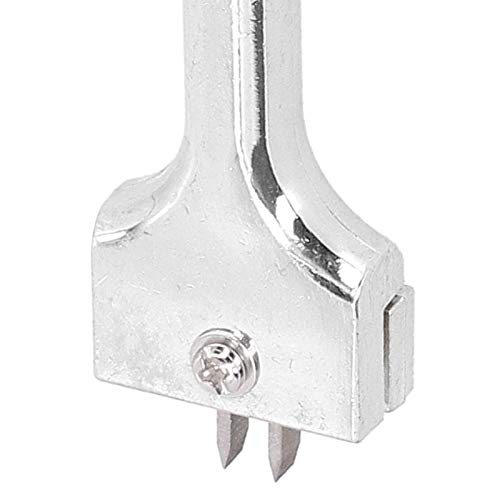 Adjustable Fork Puncher 2 Prong Leather Hole Punch Magnetic Button Installation Tool Tool(Silver)