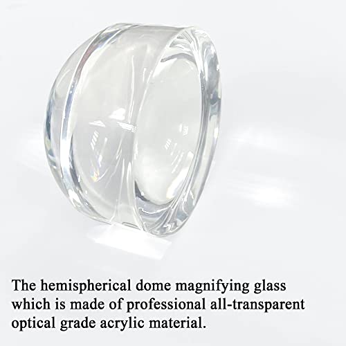 MAGDEPO 4X Dome Magnifier 3 Inch Reading Magnifying Glass Acrylic Paperweight for Hobbies - size: 3"