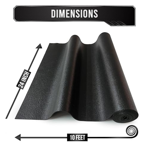 Precision Defined Tool Box Liner 10 ft x 24" Black Non Slip Mat Shelf Liner - size: 10 ft x 24"