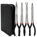 4Pcs Bent Nose Pliers 11 Inch Extra Long Needle Nose Pliers Set - size: 4pcs With Bag