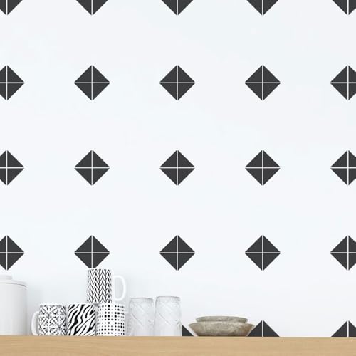 Black Diamond Tile Stencil - Minimalist Pattern for Stenciling Floors and Backsplashes - Quick and Cost Affective Alternative to Retiling (Extra Large) - size: Extra Large