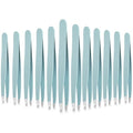Mudder 12 Pcs Eyebrow Tweezers Set for Facial Hair in Bulk - color: Light Blue
