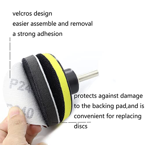 104PCS Car Headlight Restoration Kit - 3Inch Sanding Discs, Wool & Sponge Buffing Pads, Interface Pad for Car Washing, Cleaning, Waxing - style: 3inch-104pcs
