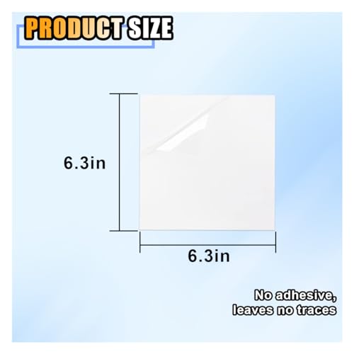 smilfuy Car Windshield Sticker Decals, 6.3×6.3 Inch Car Windshield Sticker Applicator with Squeegee, Clear Window Static Cling Film Decals for Car Parking Permit Inspection Sticker Holder (6 Sheets)