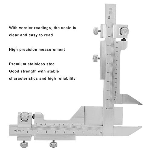 Stainless Steel Height Vernier Caliper Gear Tooth Altitude Slide Marking Ruler