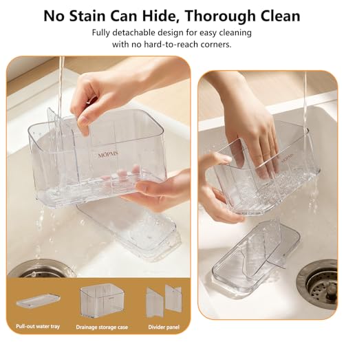 MOPMS Toothbrush Holders for Bathrooms with 5 Slots Adjustable Dividers - color: Grey