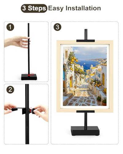Adjustable Tabletop Easel Stand, Black 17" H Easels for Display - color: Black 2Pack