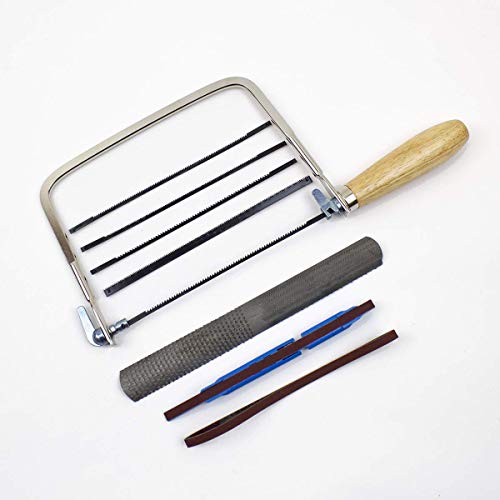 Excel Blades 8-Piece Coping Saw Set – Includes 4 Blades, 4-Way Hand File & Sanding Stick – Precision U-Frame Handsaw Kit for Wood, Plastic, Metal, and Rubber Cutting