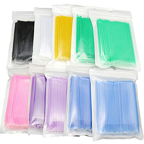 100 PCS Disposable Micro Brush Swab Applicators Eyelash Extension Mascara Wands (White) - color: White