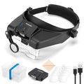 COYLAPY 1X-14X Magnifying Glasses for Close Work, with 2 Lights - color: Black