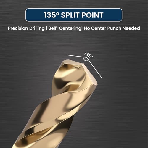 LU&MN M35 Jobber Drill Bits, 5/32", 10 Pcs - size: 5/32"