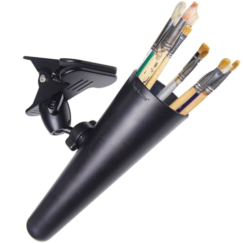 Clip-On Paint Brush Holder, 360-Degree Adjustable Artist Caddy