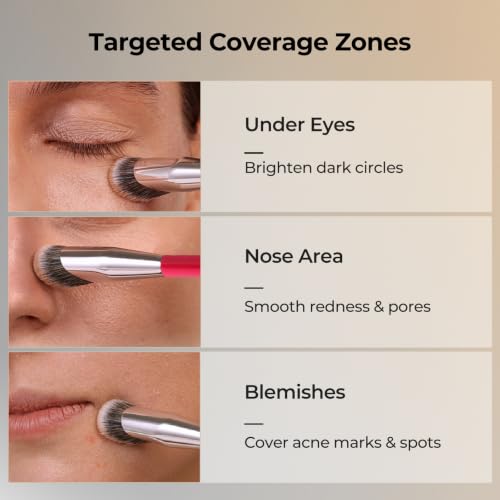 Albeaut Concealer Brush, Under Eye Makeup Small Angled Precision Face Blending Brush (193 concealer brush-Limited Edition) - style: 193 concealer brush-Limited Edition