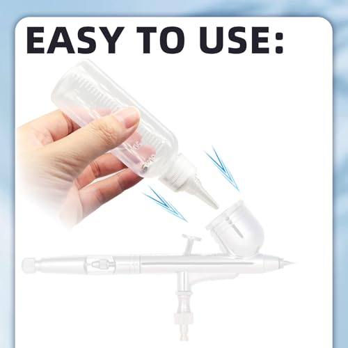 10Pack Airbrush Paint Bottle 60ml with Scale&Mixing Ball Plastic Container - size: 60ml