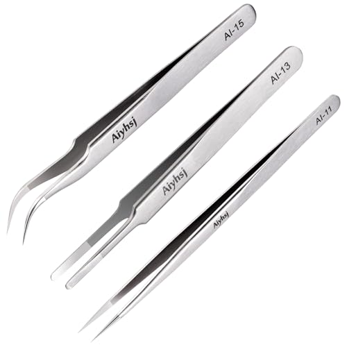 3PCS Precision Tweezers Set, Upgraded High-end Stainless Steel Tweezer - style: Set