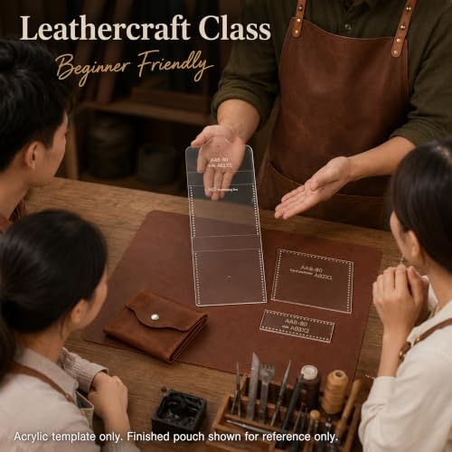RIVEENY Acrylic Leather Templates for Coin Purses Card Holders DIY Reusable - color: AAB-80