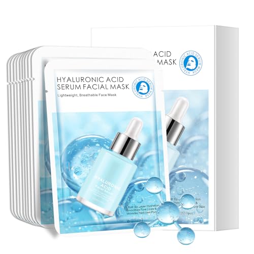Hyaluronic Acid Mask, Hydrating Face Mask, Pack of 10 - color: Hyaluronic Acid