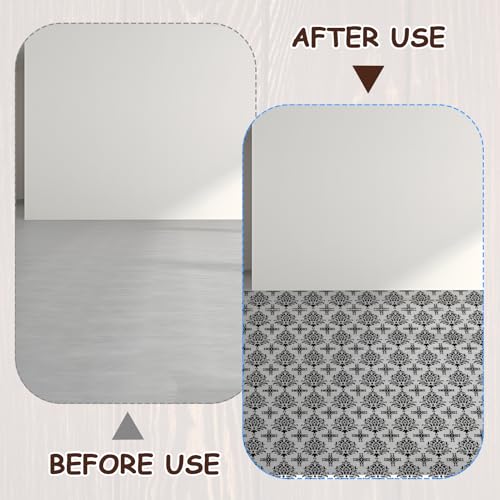 12 Inch Tile Stencils – 4 PCS Reusable Flower Pattern Templates for Wall Floor DIY Painting, Scrapbooks, Home Décor Projects