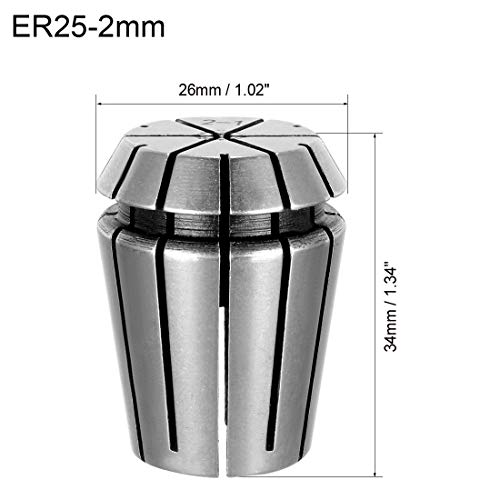 uxcell ER25 2mm Spring Collet Chuck for CNC Engraving Machine Lathe Milling Tool - size: 2mm