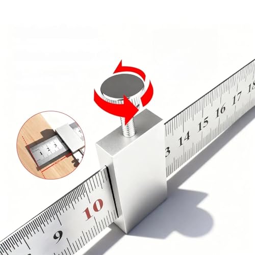 1 PCS Aluminum Alloy Carpenter's Ruler Stoppers Steel Ruler Measuring - color: Silver, size: 20cm