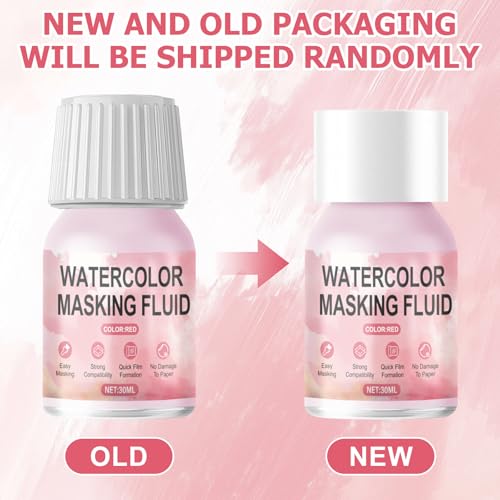 WANJAO 30MLMasking Fluid for Watercolor Painting Fast Drying Easy Peel Use - color: Red