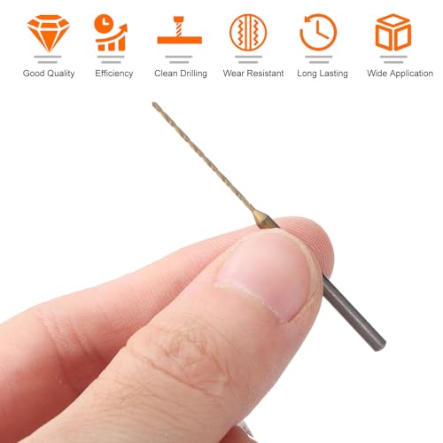uxcell 8Pcs 1mm Mini Twist Drill Bit, Micro Engraving Drill Bits High-Speed Steel 2.35mm Shank Titanium Coated for DIY Resin, Amber, and Wood - size: 0.9mm