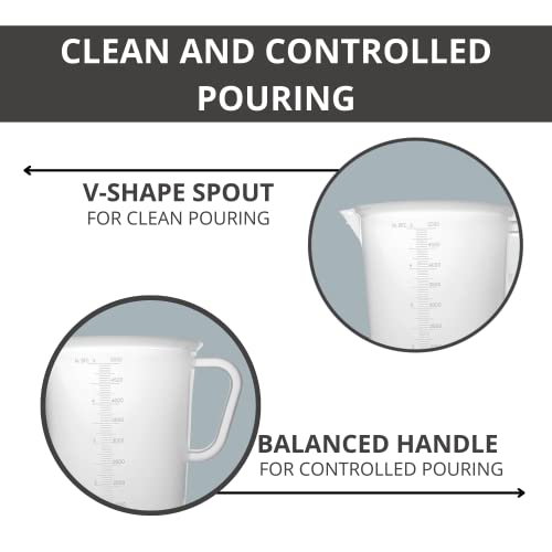 Plastic Graduated Measuring and Mixing Pitcher - 5000ml - size: 5 Liter