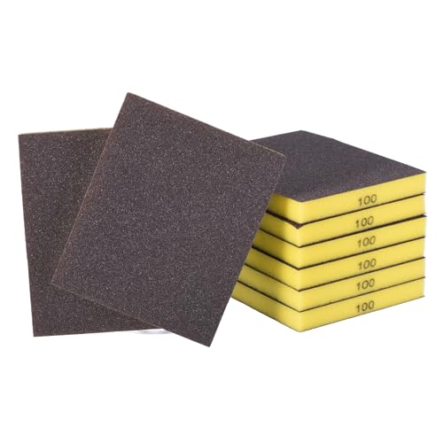 8Pcs 100Grit Double-Sided Sanding Sponges, Washable & Reusable - size: 100Grit
