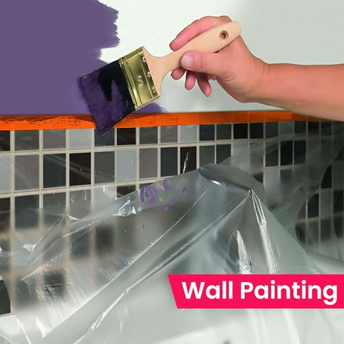 TAPEBEAR Pre-Taped Masking Film with Dispenser, 22" x 30Yards