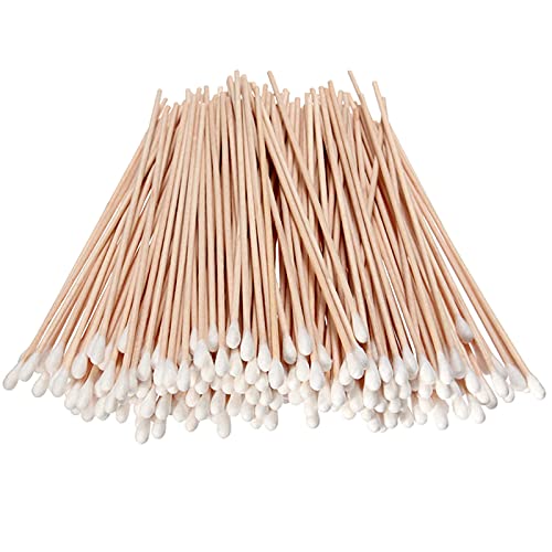 500 Count 6-Inch Long Cotton Swabs for Cleaning with Wooden Stick - size: 500 Round