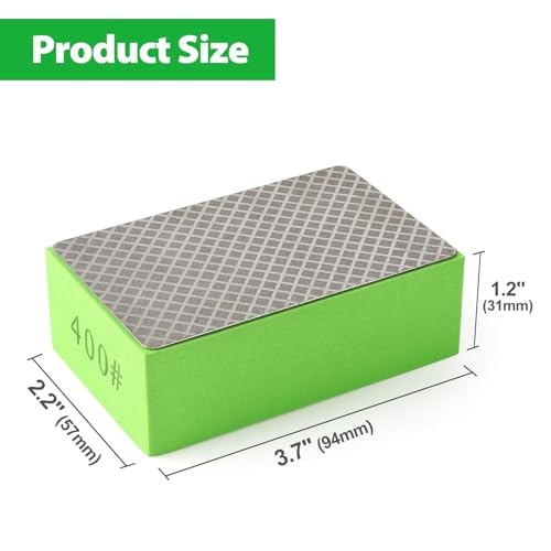 WORKEASE Diamond Hand Polishing Pads, 4PCS Diamond Sanding Block 60/120/240/400 Grit Diamond Hand Pads Foam Backing for Tile Glass Stone Marble Granite Ceramics Metal Wet&Dry - color: 4Pcs