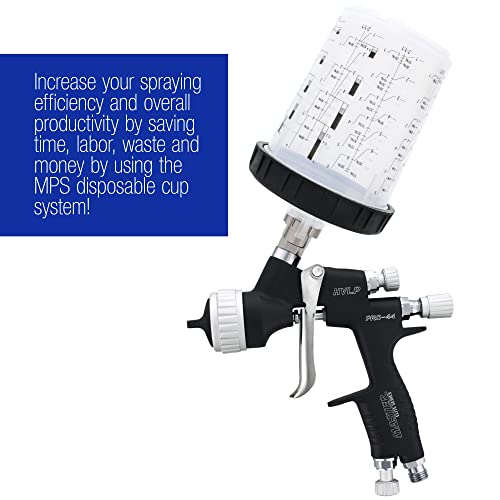 Master Paint System MPS Disposable Paint Spray Gun Cup Liners & Lids System - size: 27 Ounce Cup Kit