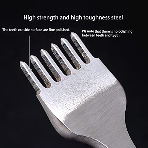 WUTA Leather Hole Punch Tool Pricking Iron Hole Puncher 3mm 1/2/4/6 Prong Tooth Lacing Diamond Stitching Chisel Set for DIY Leather Craft Kits (Silver) - color: Silver, size: 1nd 3mm 1/2/4/6
