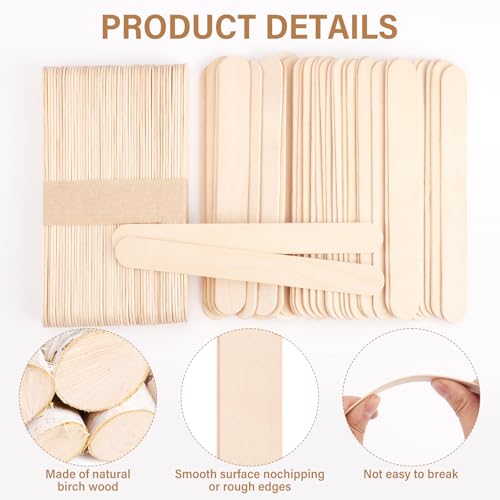 1500 Pcs Wooden Wax Sticks 6-Inch Jumbo Wood Waxing Stick Wax Spatulas