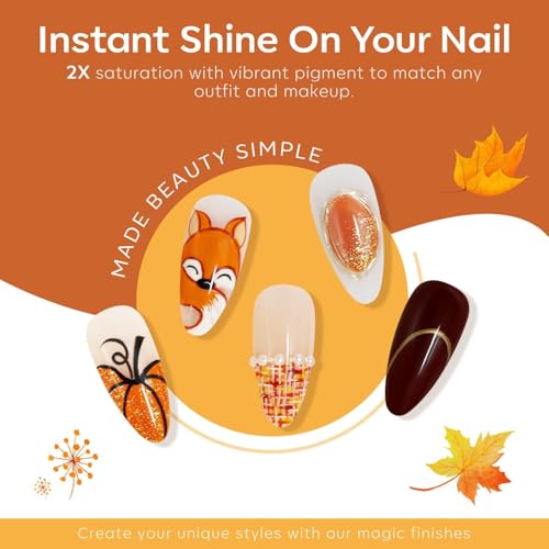 modelones Fall Gel Nail Polish Set, 6 Colors Brown Orange Gold Burgundy - color: A A A0-Fall Memories