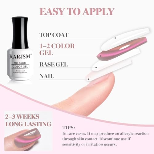 RARJSM Glassy Diamond Brown Purple Glitter Cat Eye Gel Nail Polish 15ml - color: Brown Purple