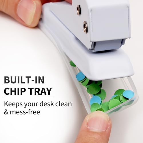 Hole Punch Heavy Duty, 1/4 in Single Hole Punch for Crafts, One Hole Paper Puncher & Perforadora de Papel, Easy and Smooth Punching for Classroom & Office Tasks, Crafts