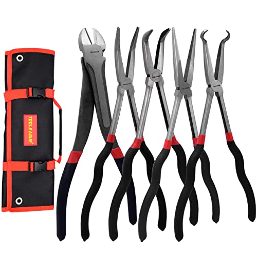 TOOLEAGUE 5Pcs Extra Long Needle Nose Pliers Set - size: 5pcs,11"