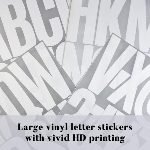 114 White Large Alphabet Stickers, 5 Inch Self-Adhesive Letters - color: White