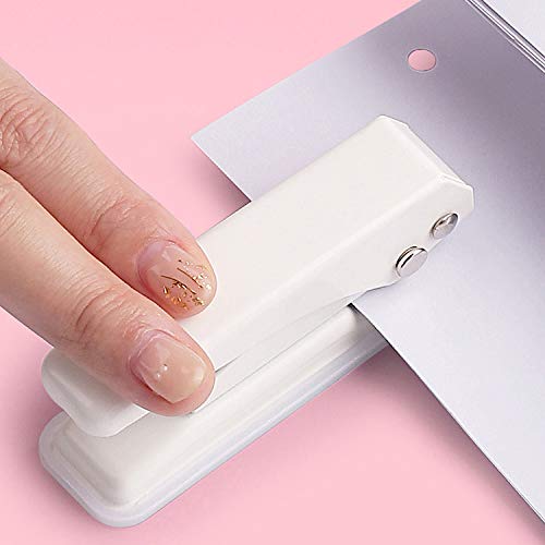 Single Hole Puncher, 1/4" Hole, 20 Sheet Capacity, Ivory White, 1 Pack - color: Ivory White