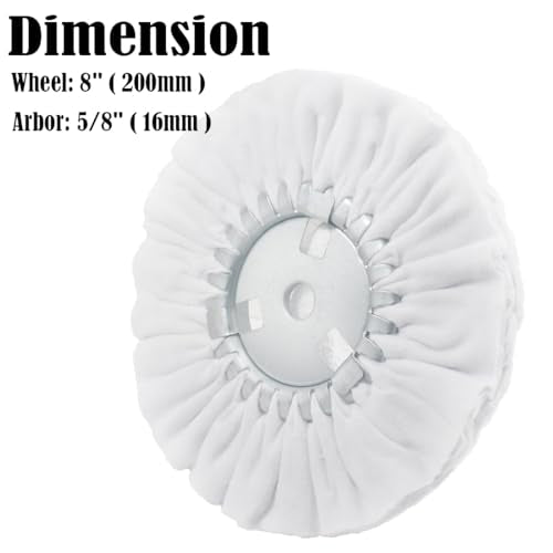 2 Pcs 8" White Flannelette Airway Buffing Wheel - style: 8'' Flannelette Airway Wheel