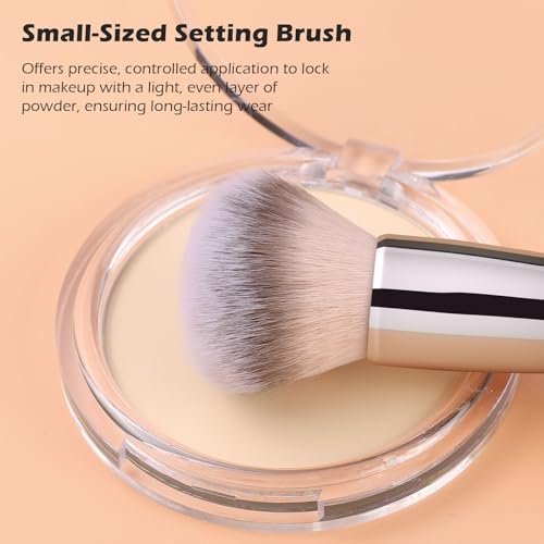 TEOYALL Dual-Ended Brush,Fluffy Setting Powder Brush for Loose Bronzer - style: S4