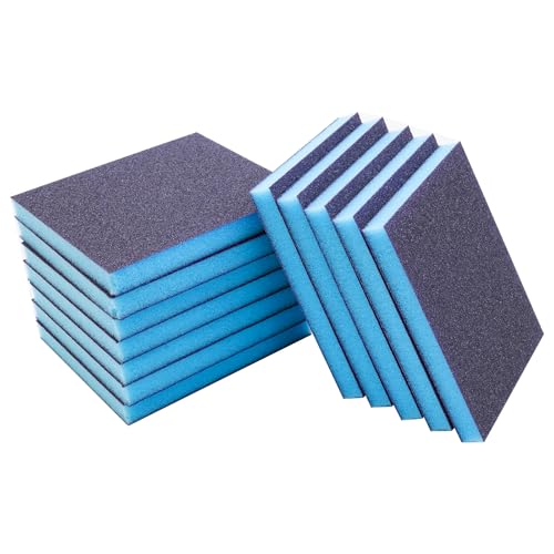 12Pcs 220 Grit Sanding Sponge, Wet Dry Sanding Block Sandpaper Pads - size: 220 Grit