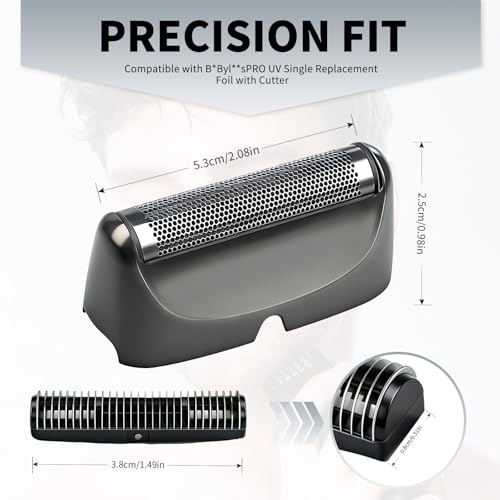 Grey Foil & Cutter Compatible with BaBylissPRO UVFOIL Single 1pc - color: Grey