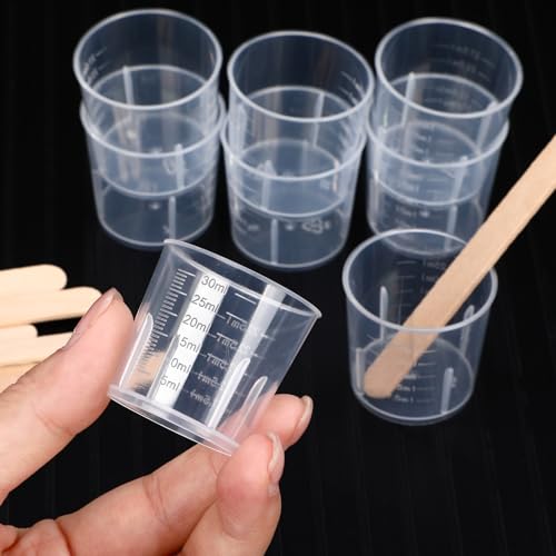 Konohan 300 Pack 1oz/ 30 ml Plastic Measuring Cups Clear Disposable - size: 1oz/ 30 ml