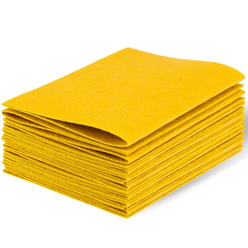 10Pcs Felt Sheets Fabric, 7" x 11" Soft Felt Squares for Craft, 1mm(Yellow) - color: Yellow